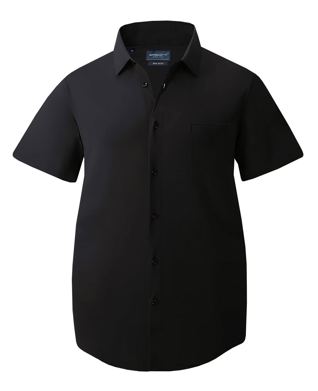 Kısa Kollu Süper Size Klasik Gömlek 10XL-11XL-12XL - Siyah