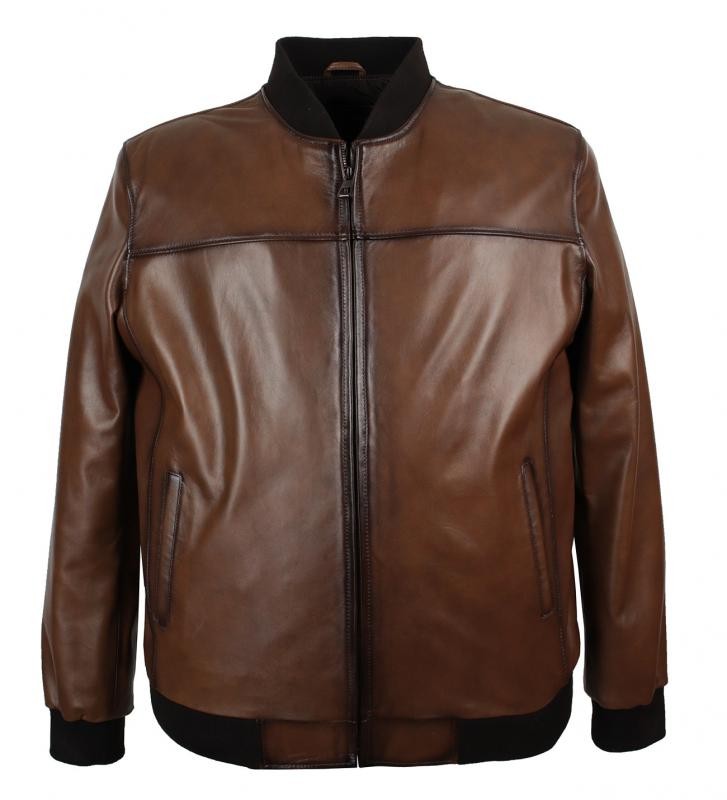 Men's Plus Size Leather Coat College Collar