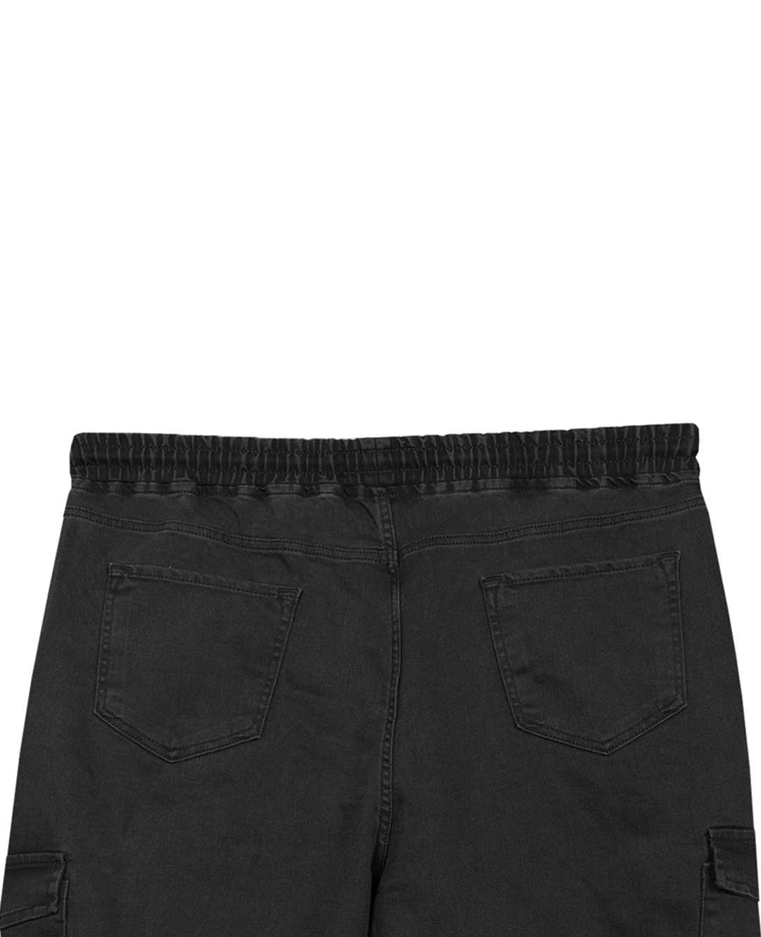 Kışlık Büyük Beden Jogger Kot Pantolon Paça Lastikli - Siyah