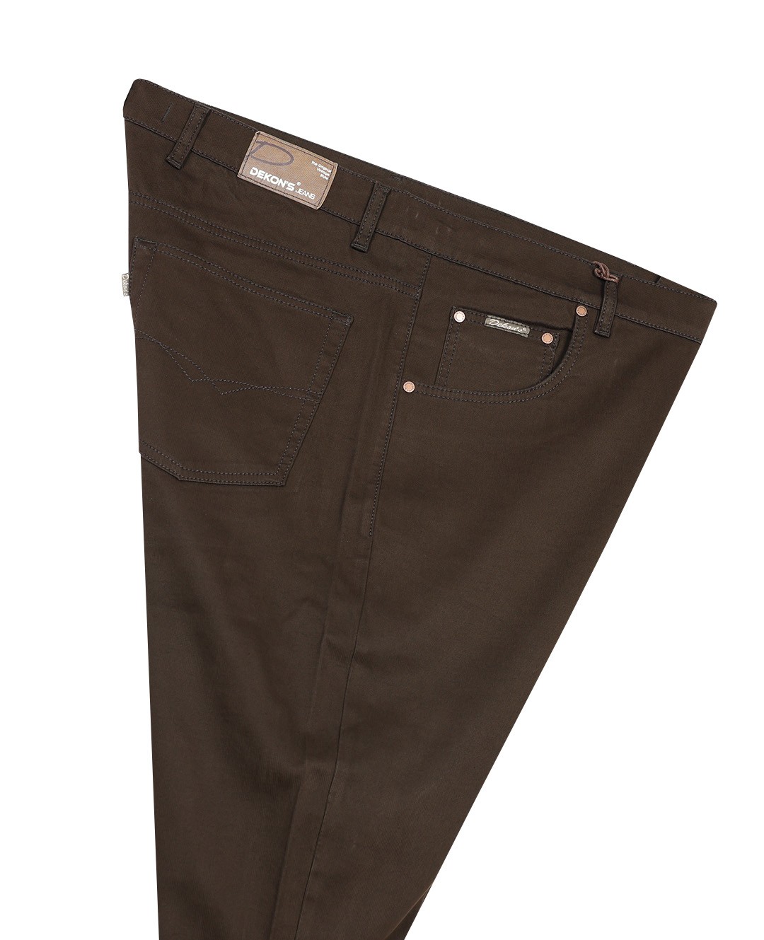 Büyük Beden Gabardin Pantolon 506 Cord - Kahverengi
