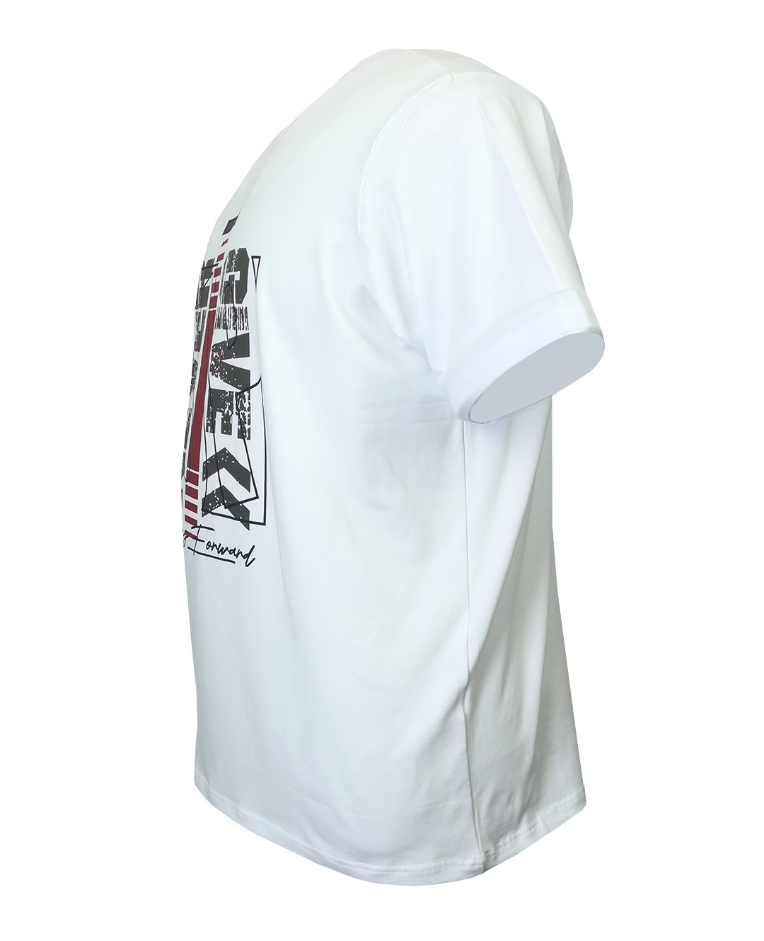 Plus Size Jersey Printed Bis Collar T-Shirt Stay Strong
