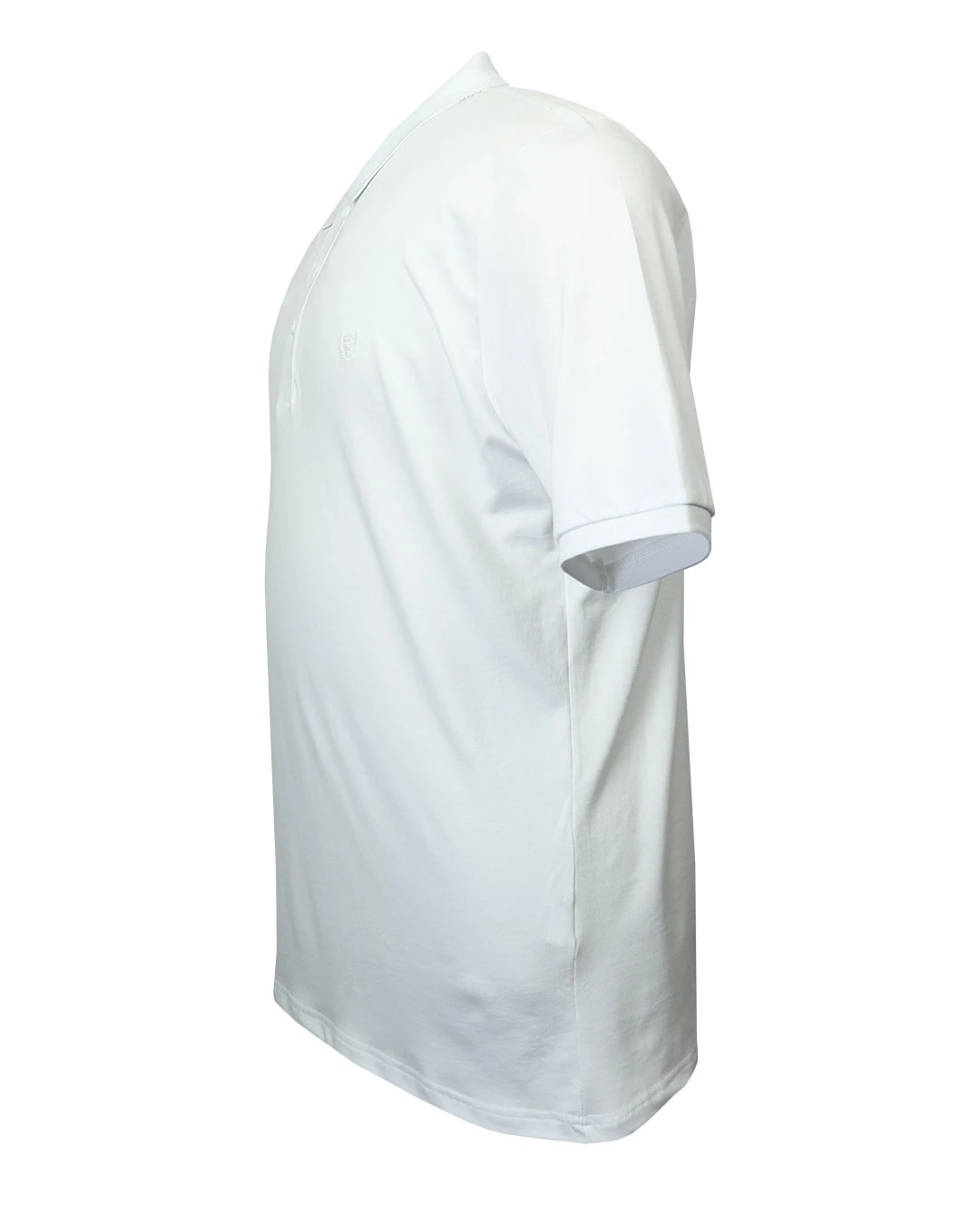 Büyük Beden Likralı Pike Polo Yaka Tişört - Beyaz