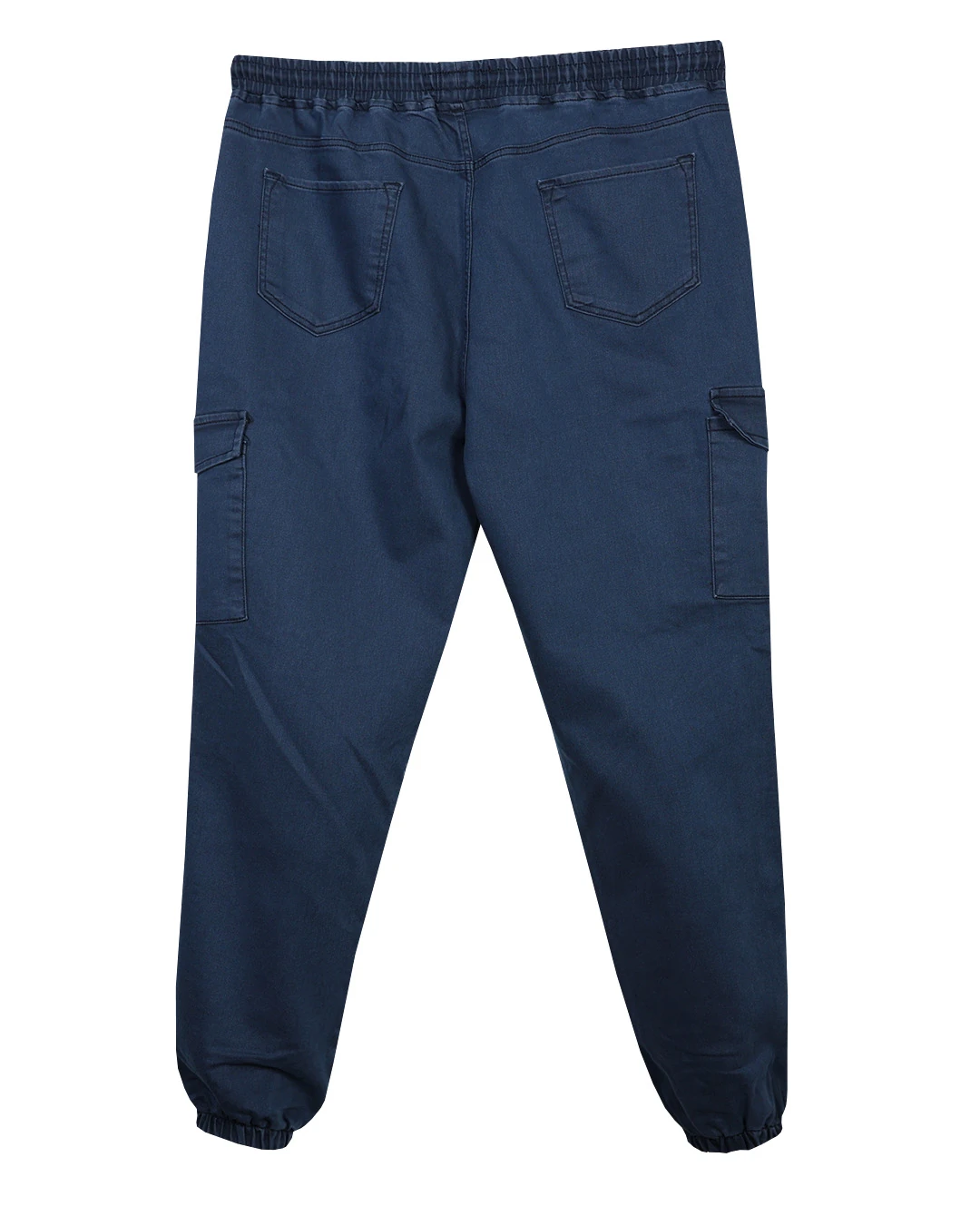 Kışlık Büyük Beden Jogger Kot Pantolon Paça Lastikli - Karol Mavi