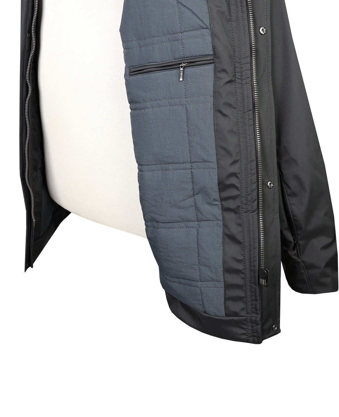Büyük Beden Astarlı Softshell Mont - Antrasit