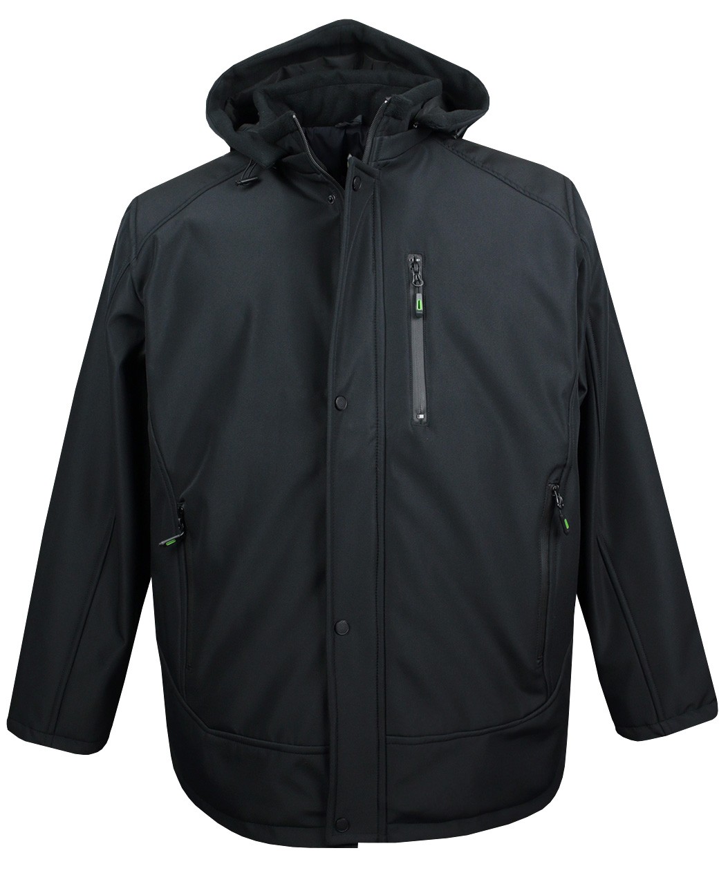 Plus Size Lined Softshell Coat Black