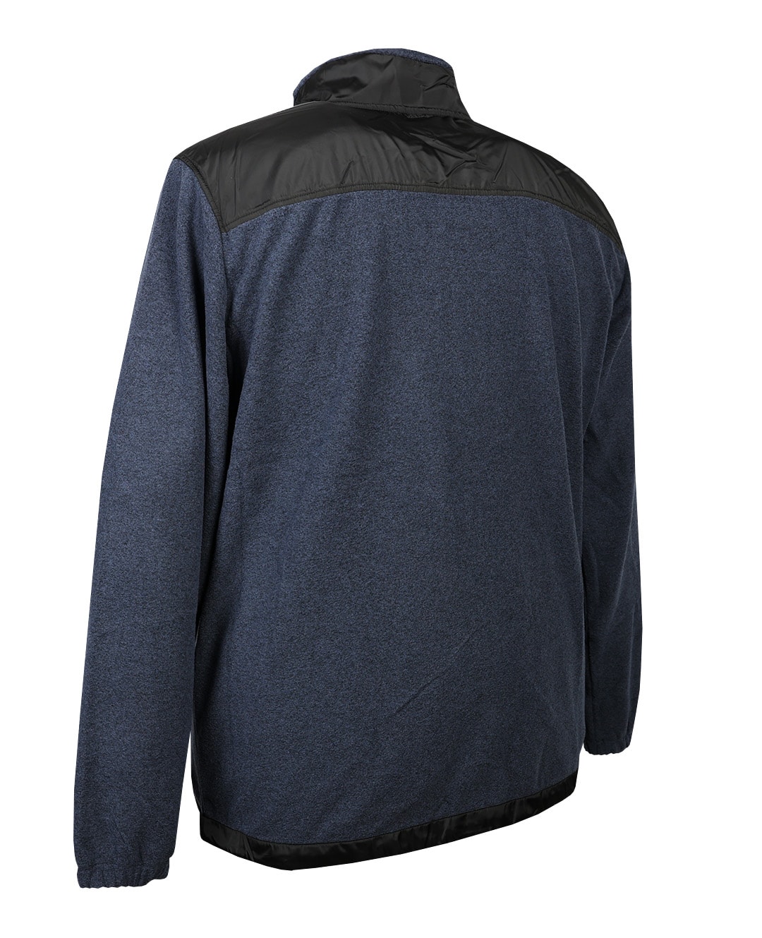 Büyük Beden Dik Yaka Parçalı Polar Sweat - İndigo