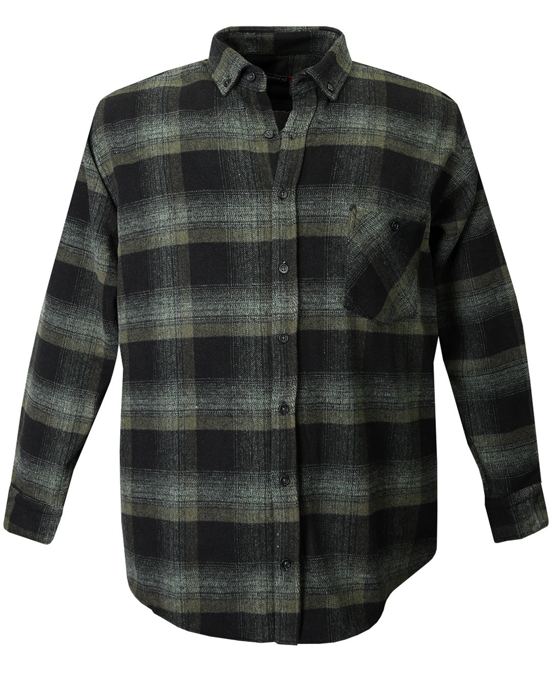 Plus Size Winter Lumberjack Plaid Shirt Green