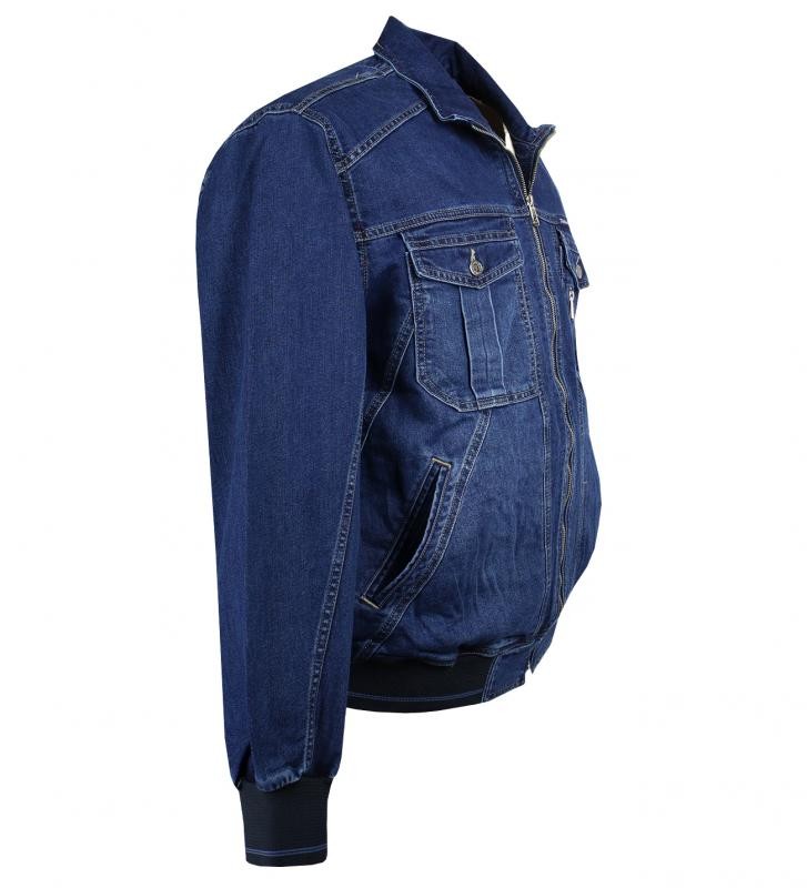 Men's Plus Size Stand Collar Denim Jacket Sembol Blue