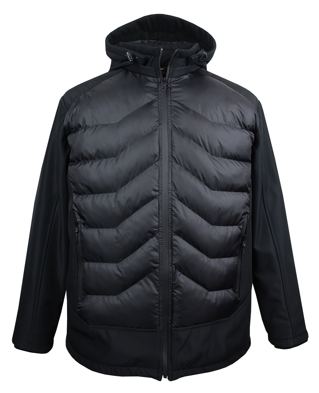 Plus Size Padded Softshell Coat Black