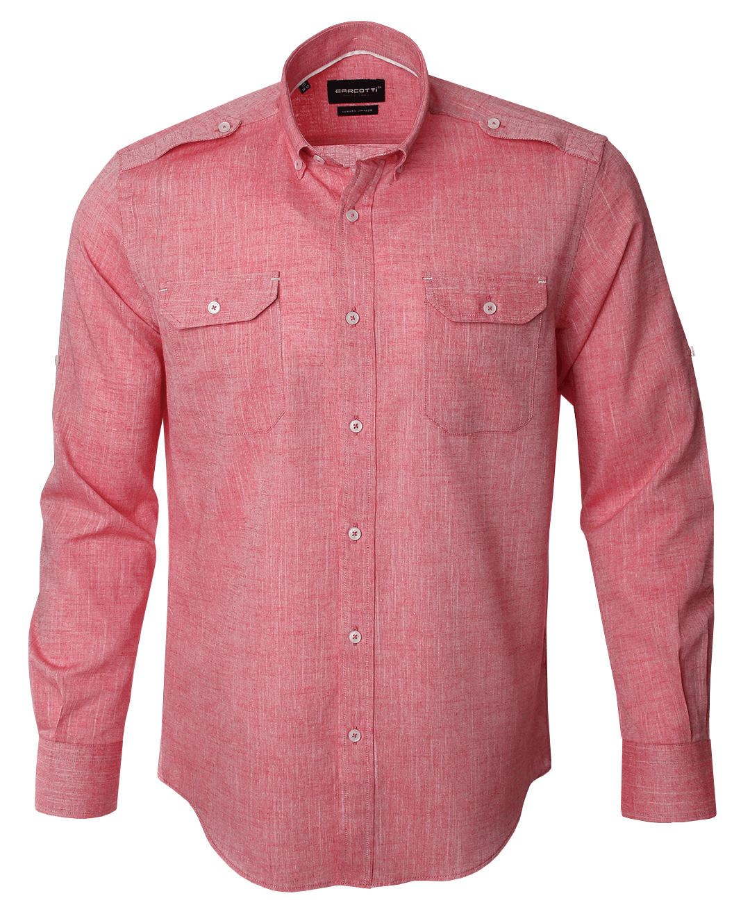 Plus Size Cotton Long Sleeve Shirt Pink