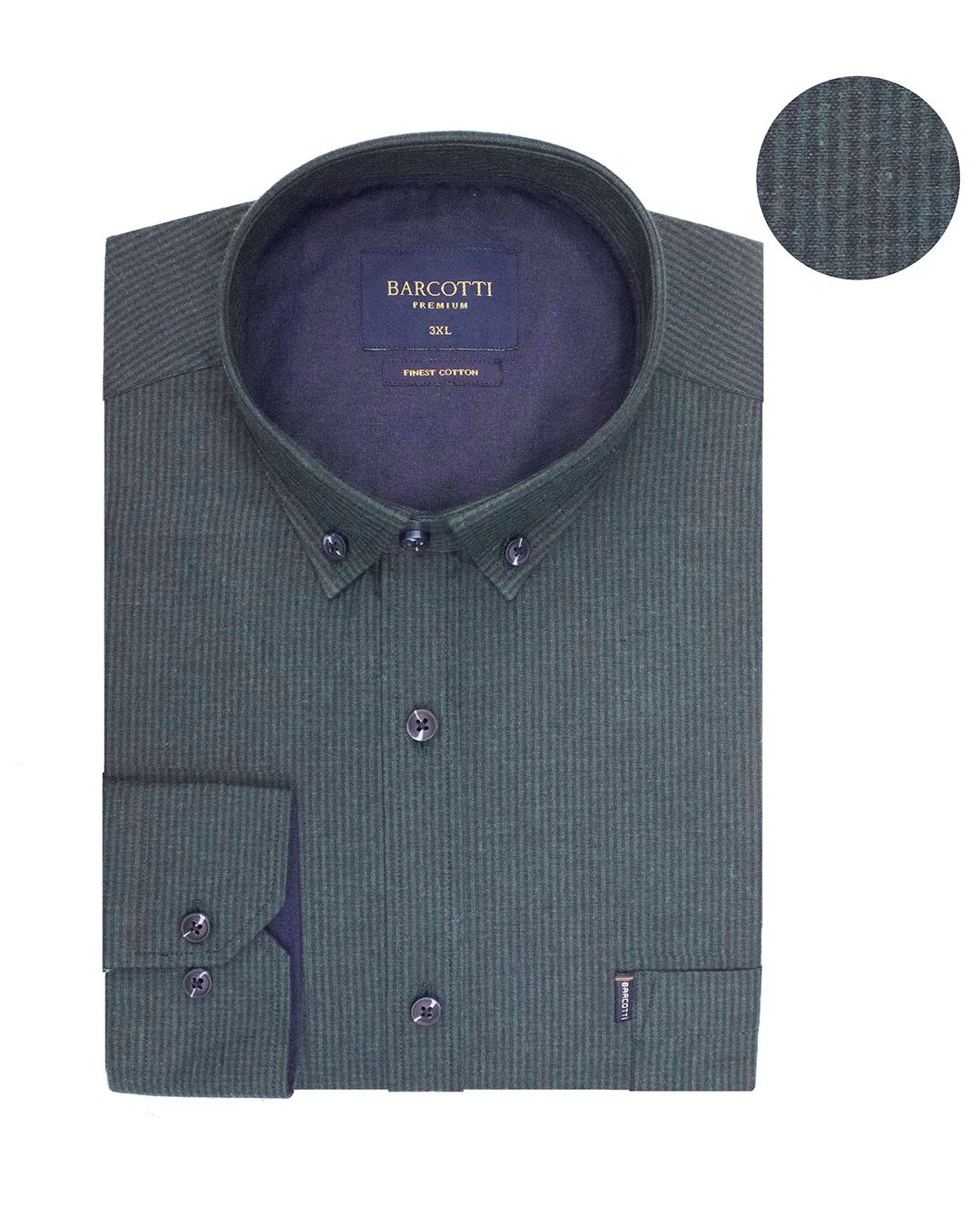 Büyük Beden Pamuklu Ekose Gömlek Düğme Yaka