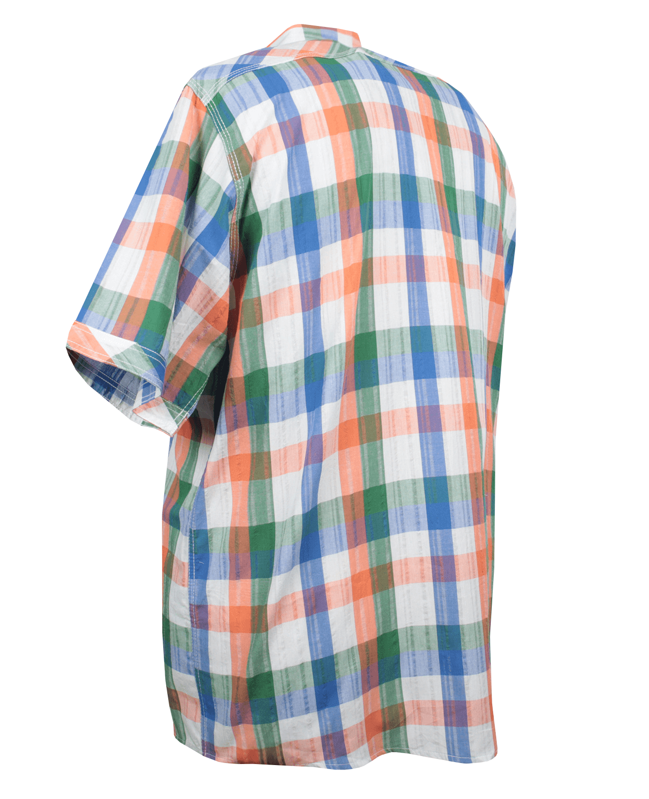 Plus Size Cotton Short Sleeve Shirt Plaid