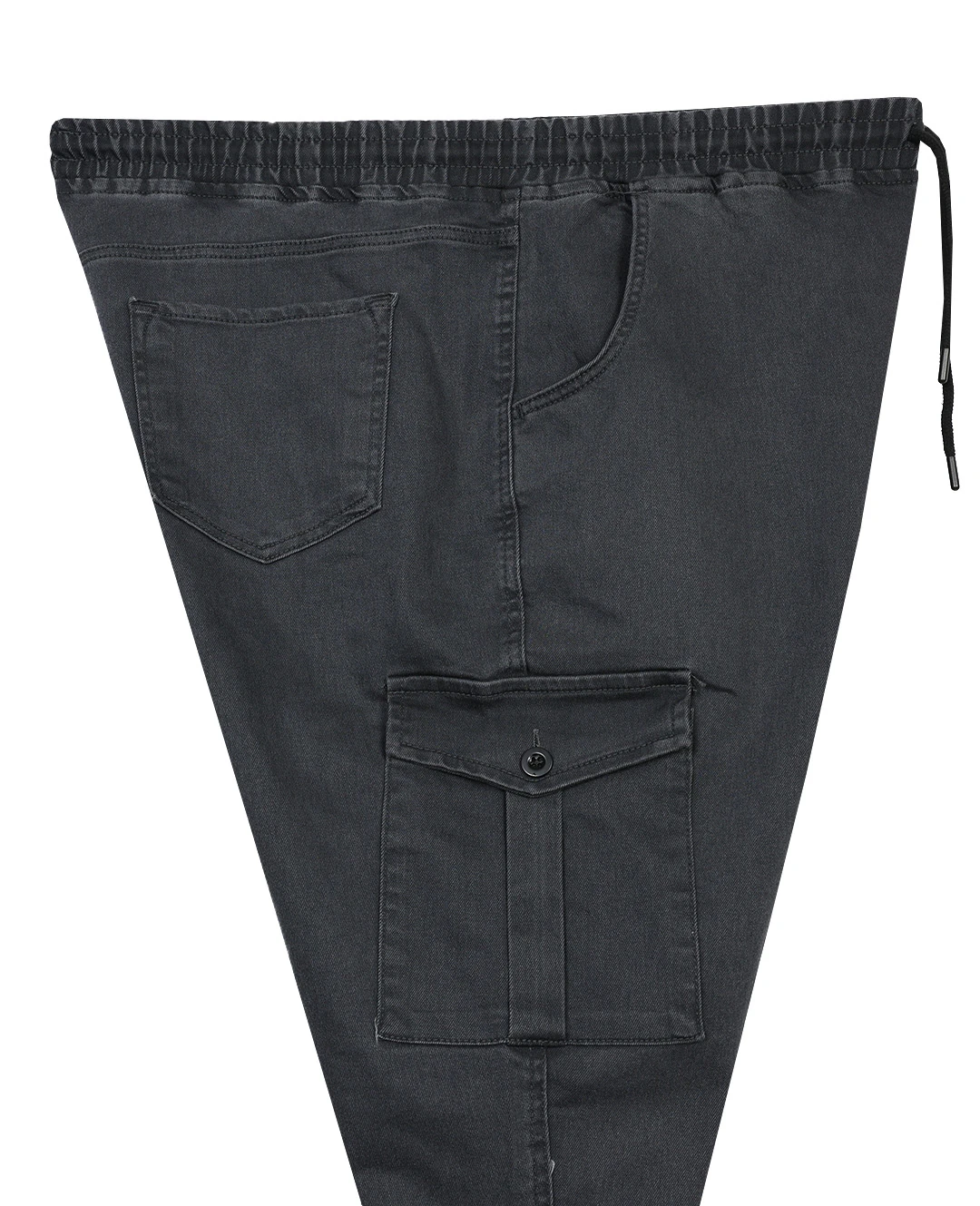 Kışlık Büyük Beden Jogger Kot Pantolon Paça Lastikli - Antrasit