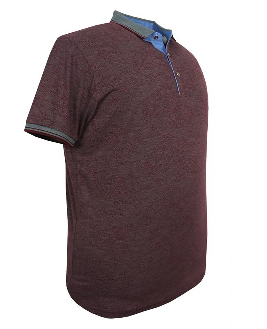 Plus Size Men's T-Shirt Jacquard Single Jersey Polo Collar