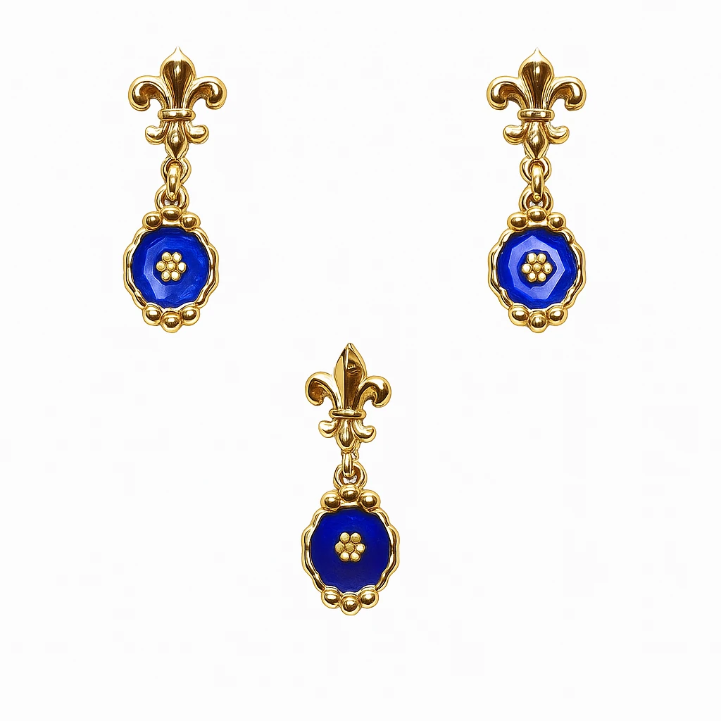 Özel Tasarım Mineli Kolye Küpe Set