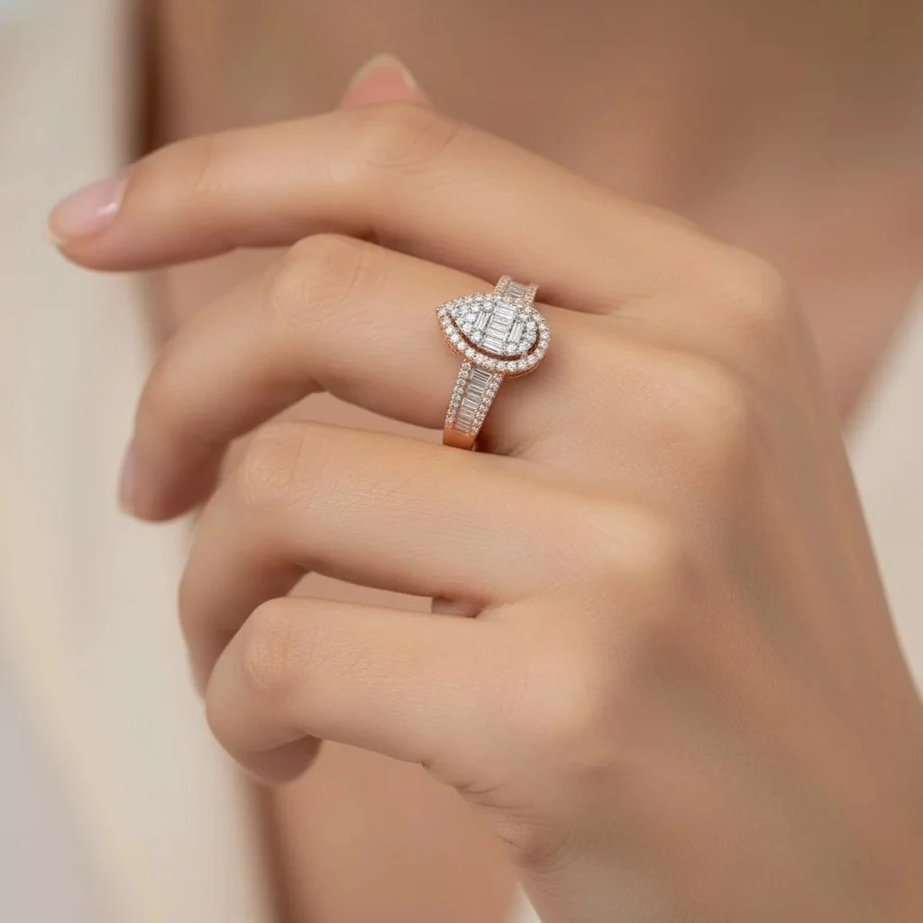 انگشتر ۱٫۴ قیراط جواهر