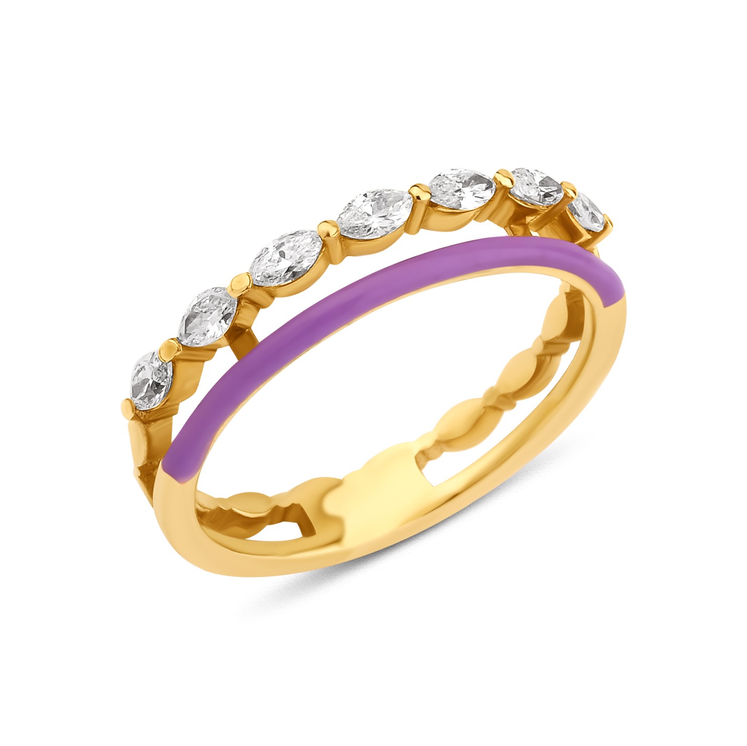 0.3.5 Carat Enamel Gold Rings