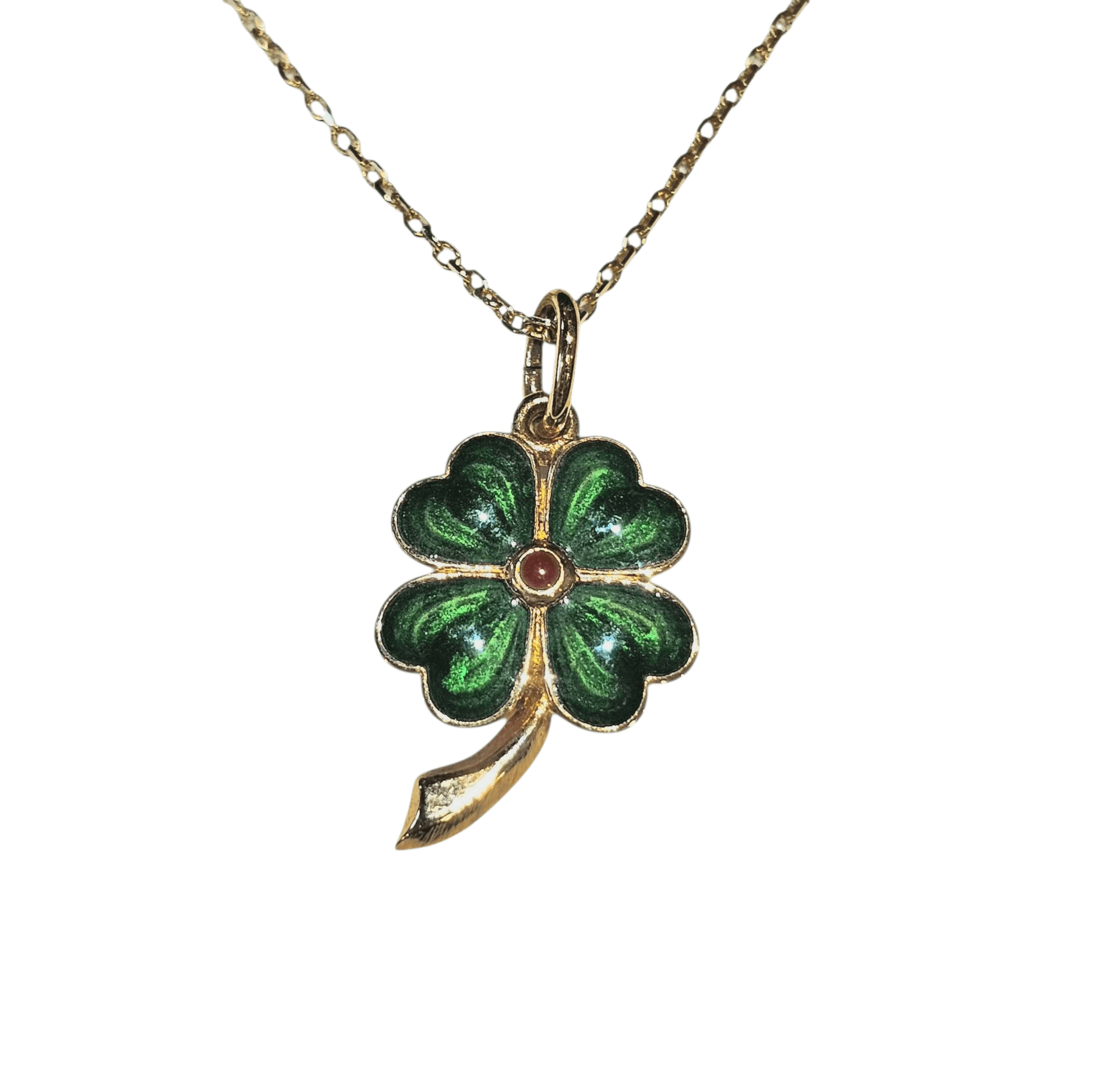Enamel Four-Leaf Clover Necklace