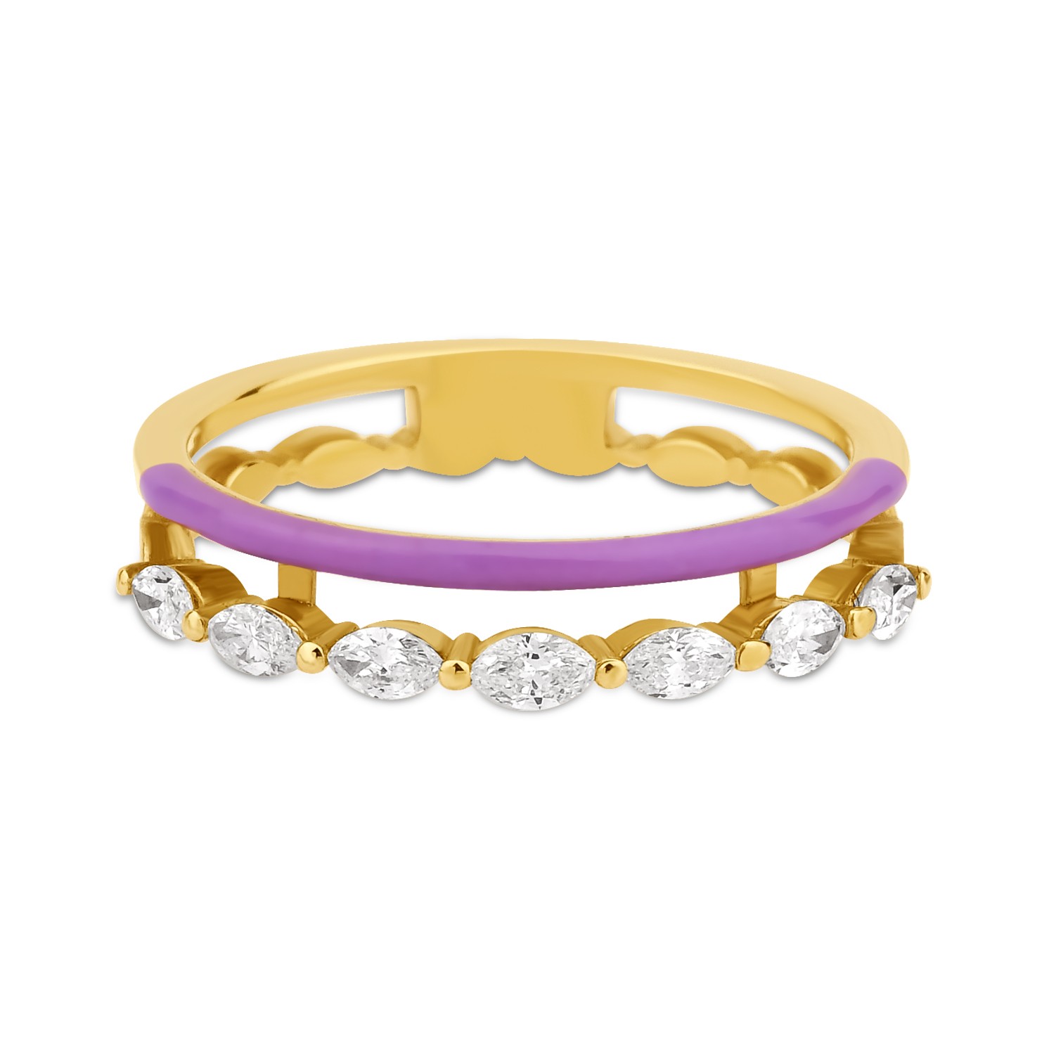 0.3.5 Carat Enamel Gold Rings