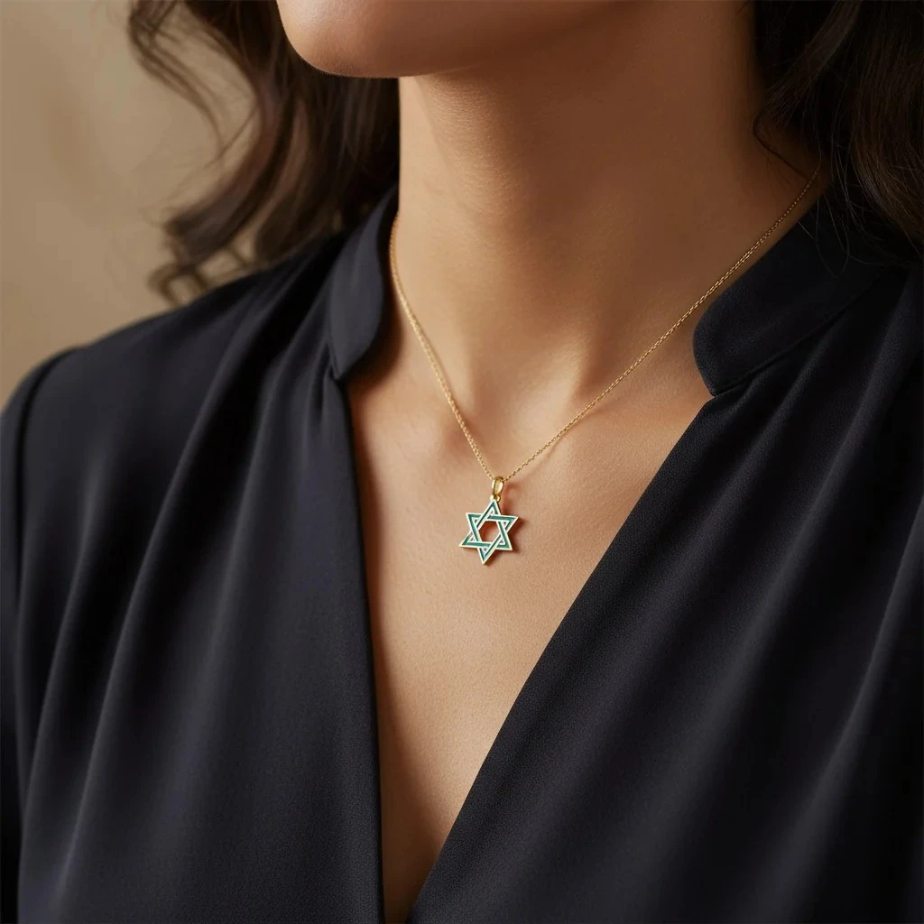 Davut Yıldızı Mineli Kolye