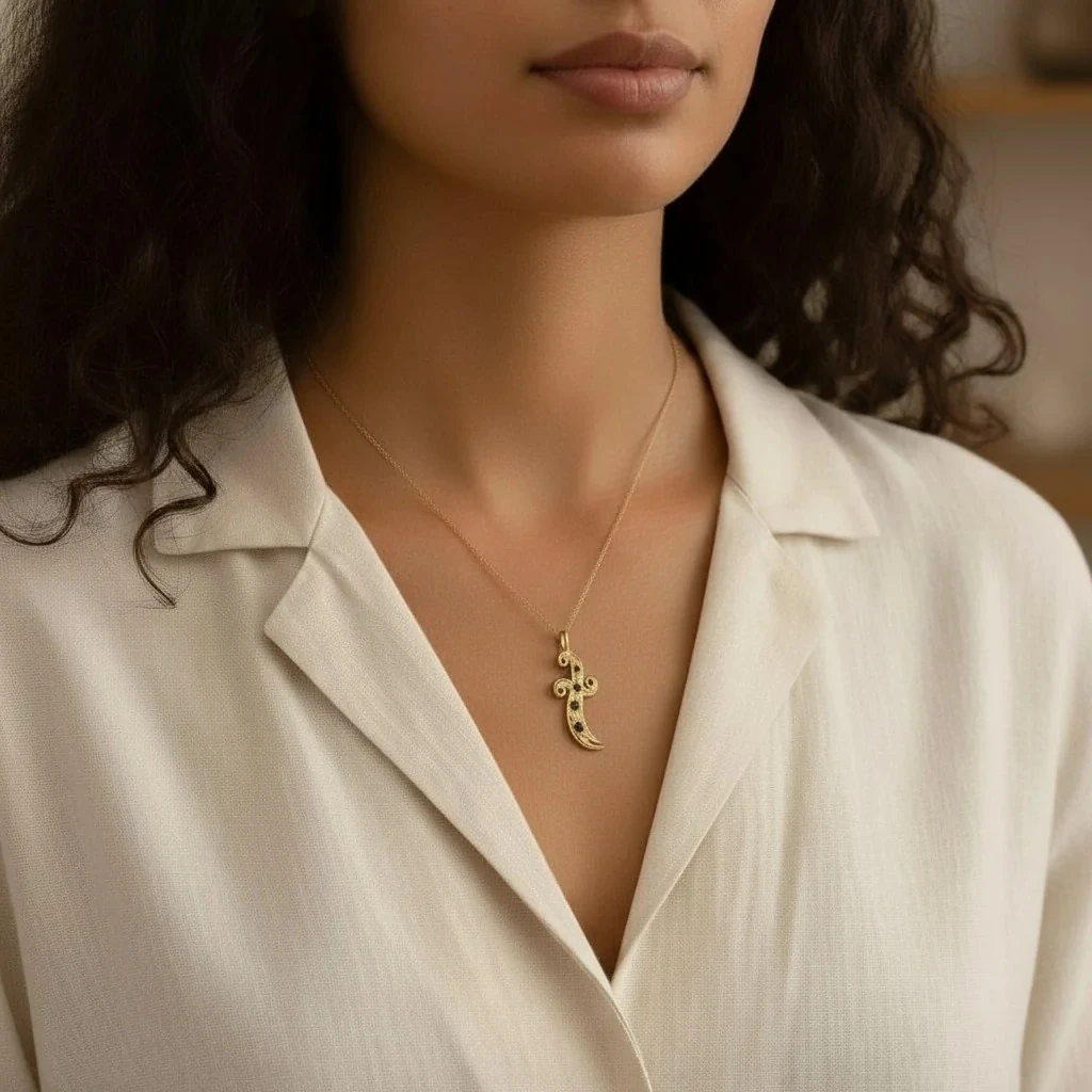 Zülfikar Mineli Altın Kolye Ucu