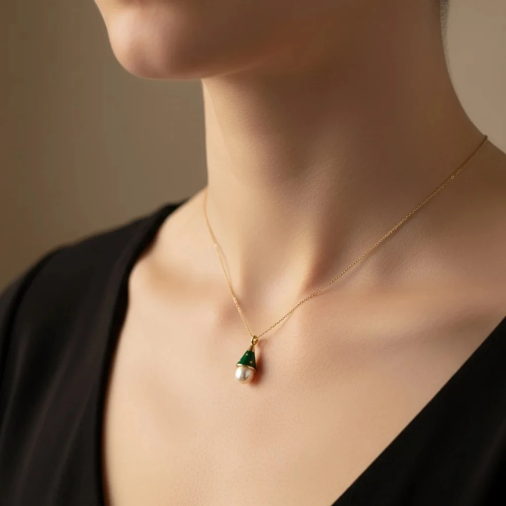 Mineli İnci Kolye Ucu