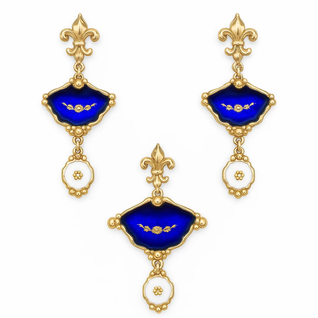 Özel Tasarım Mineli Kolye Küpe Set