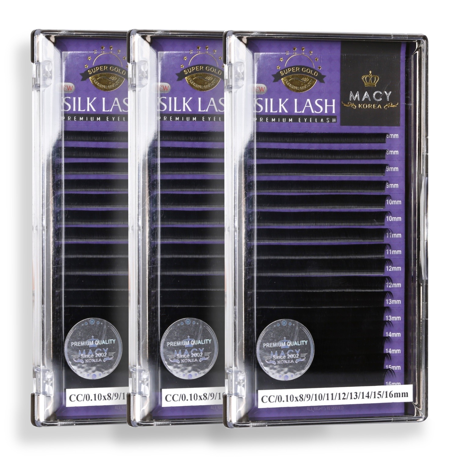 Macy Silk MIX BOX 3er Set B-, C- und D-Curl Einzelwimpern