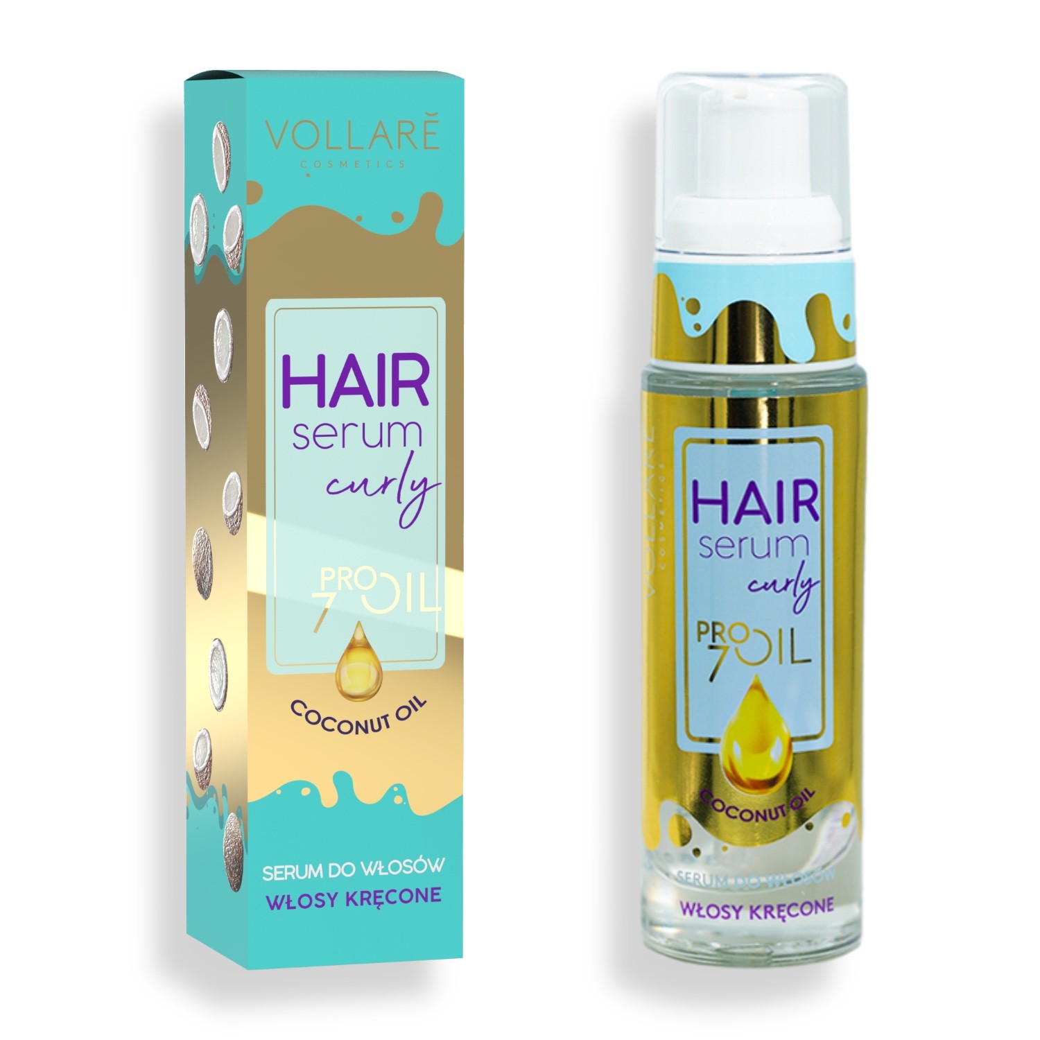 Haarserum Kokosnussöl (3x 30ml) Haaröl | Pflegeserum für die Pflege von feinem, zartem lockigem Haar - angereichert mit Kokosnussöl