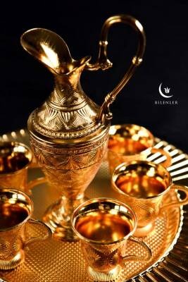 Hediyelik/ Sunumluk Lüks Altın Renkli Kaf Zemzem Takımı – 8 Parça