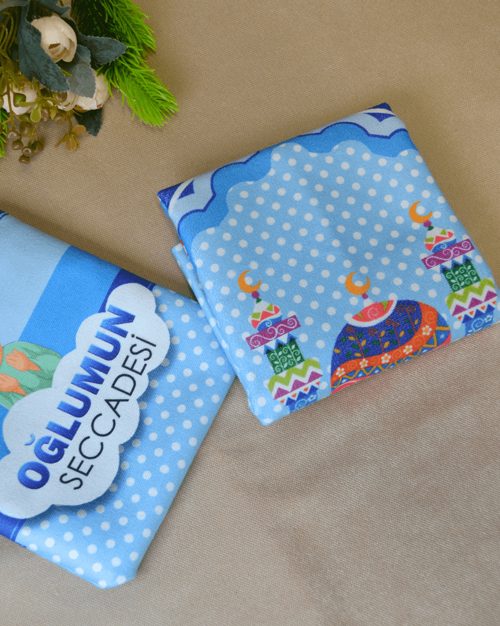 Oğlumun Seccadesi – Çantalı Erkek Çocuk Seccadesi (Mavi)