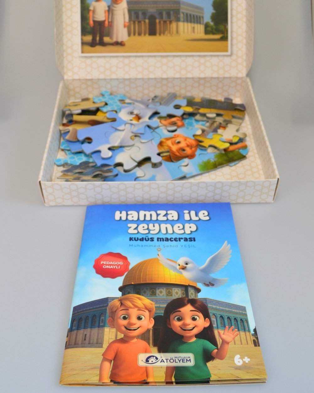 Mescid-i Aksa 54 Parça Çocuk Puzzle – Hikâye Kitabı ve Boyama Kitabı Hediyeli, Özel Kutulu