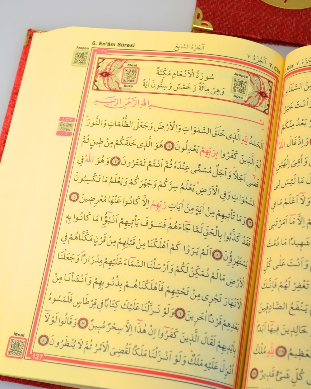 Pleksi Süslemeli Yasinli Kuran-ı Kerim Seti Kırmızı