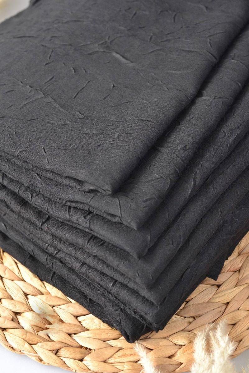 Bambu Kraş Eşarp Siyah - Dört Mevsim- Yumuşak Dokulu