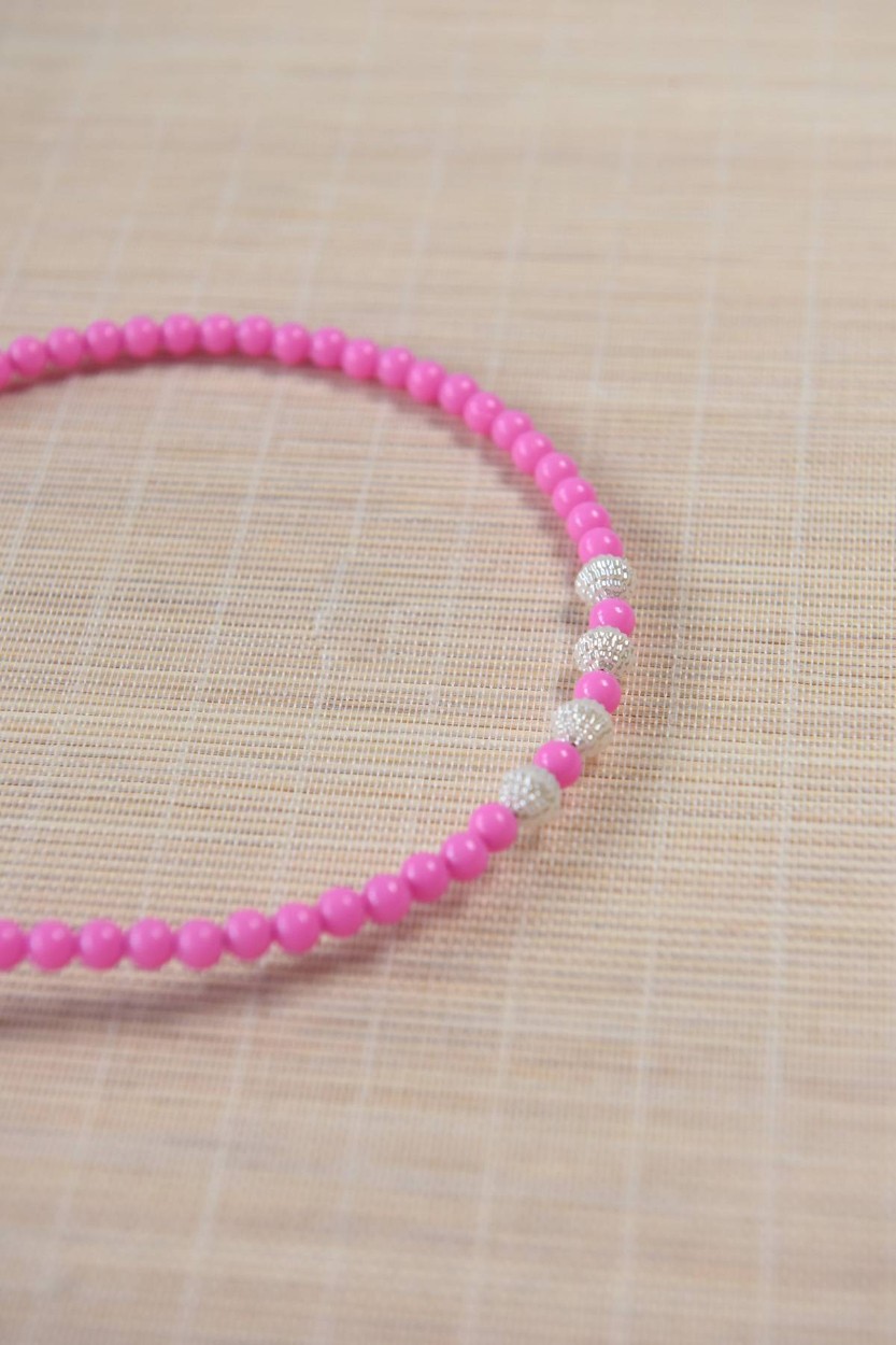 Kız Çocuk Renkli Boncuklu Taç Pembe 10 Adet