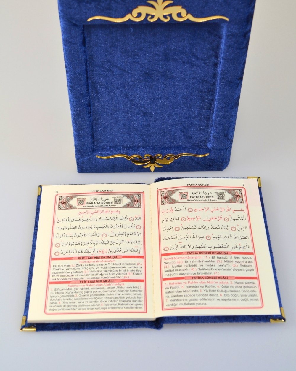 Pleksi Süslemeli Yasinli Kuran-ı Kerim Seti Lacivert