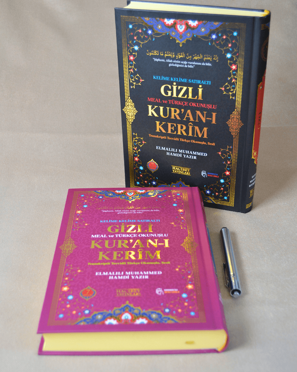 Gizli Mealli ve Türkçe Okunuşlu Kuran-ı Kerim Rahle Boy Siyah – Özel Işıklı Kalemli