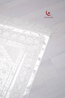 Hediyelik-Çeyizlik Lüks Kadife Seccade Beyaz