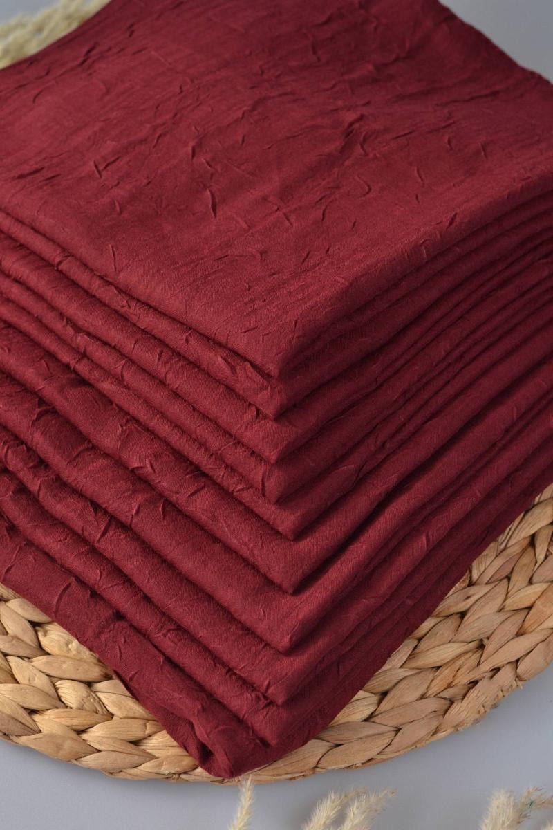 Bambu Kraş Eşarp Bordo - Dört Mevsim- Yumuşak Dokulu