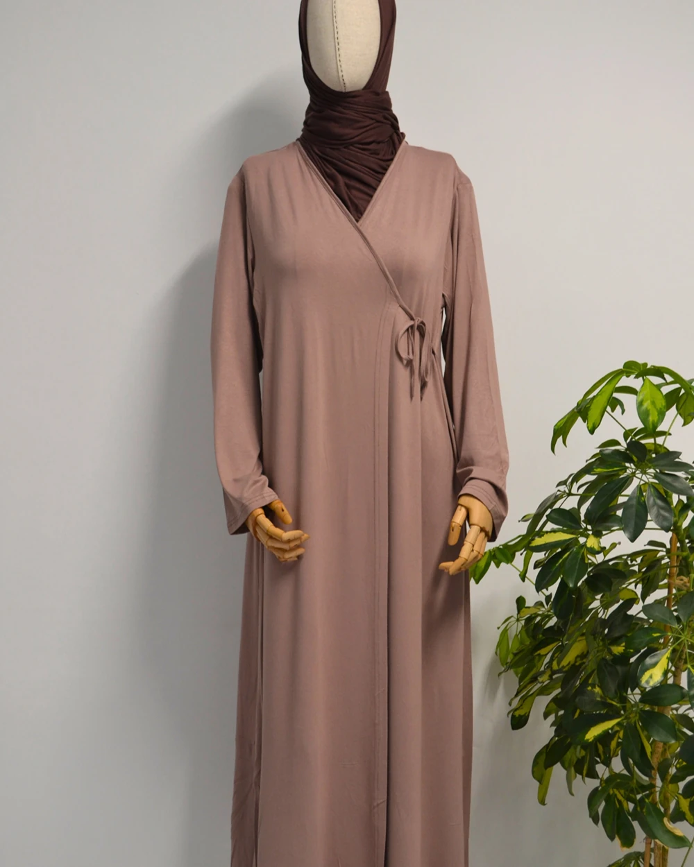 Kadın Yandan Bağlamalı Pamuklu Penye Namaz Elbisesi – 38-48 beden