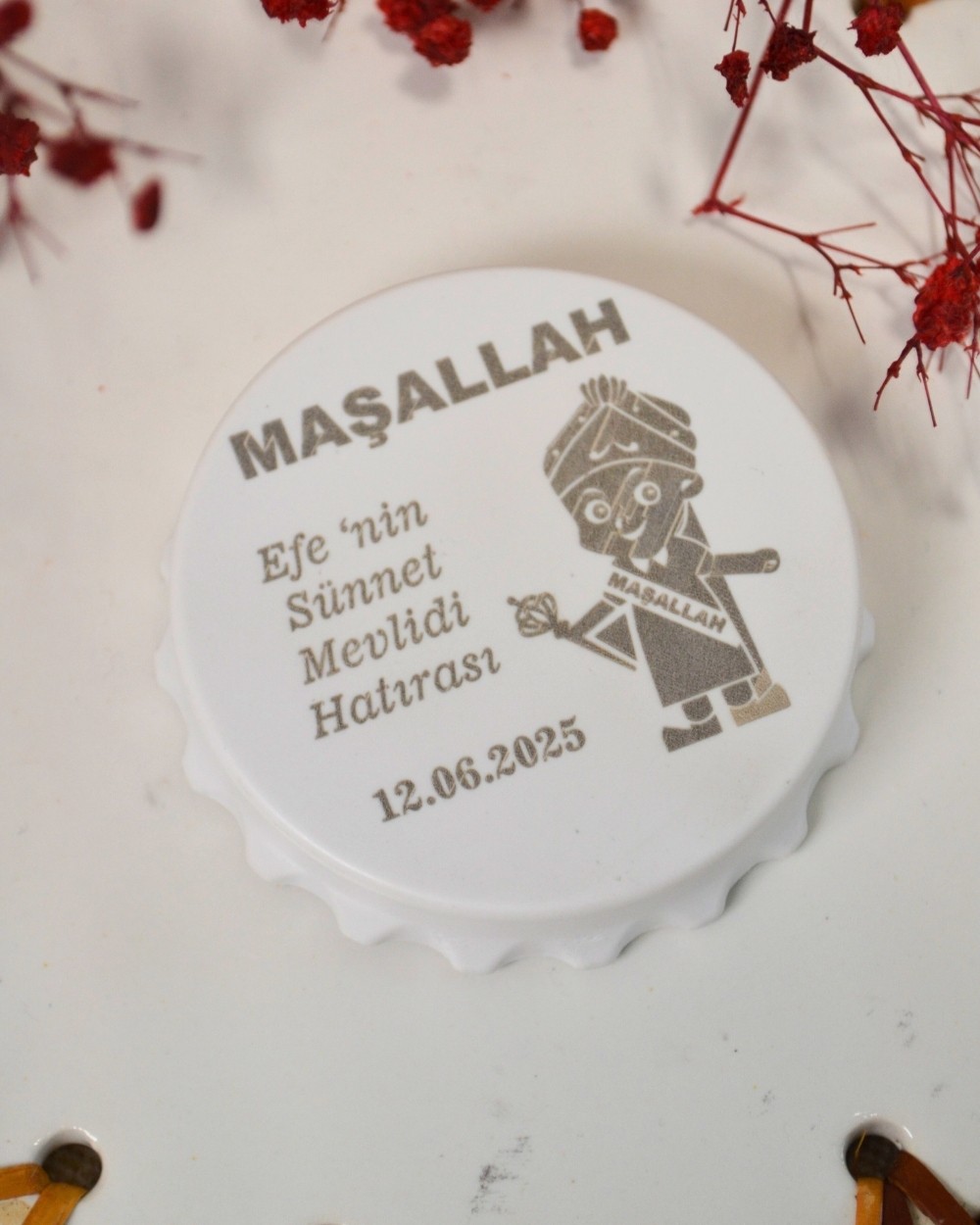Kişiye Özel Hediyelik Magnet 20 Adet | Hac, Umre, Mevlüt, Düğün, Nişan, Sünnet İçin Dolap Magneti