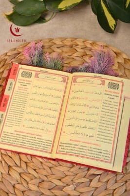 Kutulu 128 Sayfa Kadife Yasin ve İnci Tesbih Seti Kırmızı 5 Adet