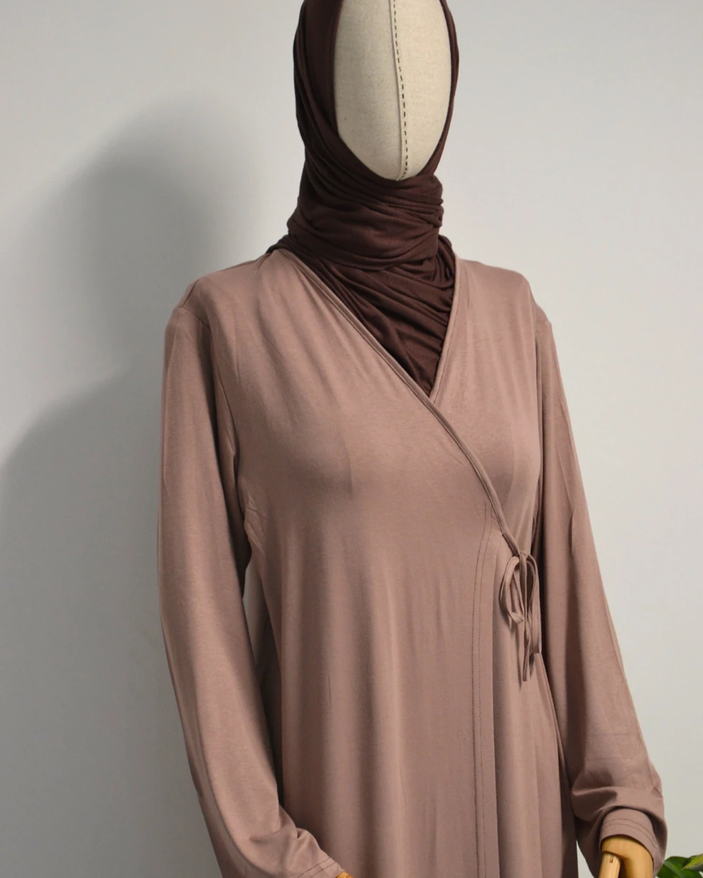 Kadın Yandan Bağlamalı Pamuklu Penye Namaz Elbisesi – 38-48 beden