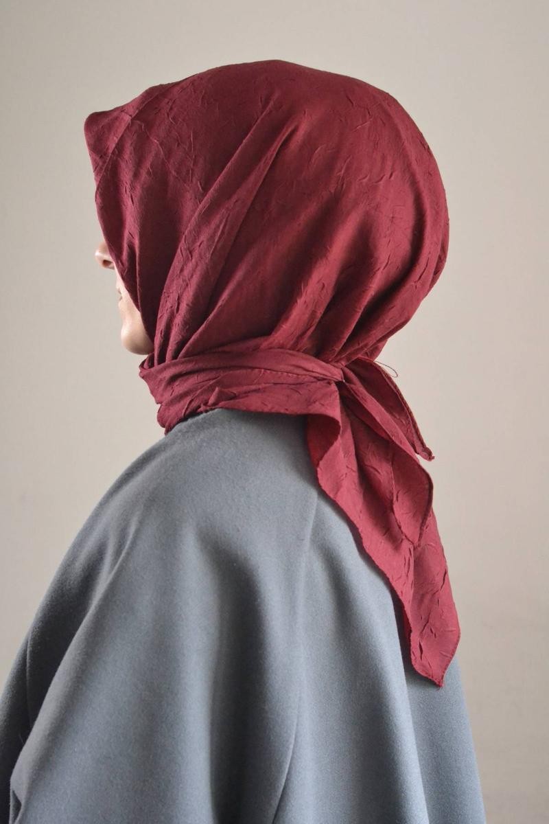 Bambu Kraş Eşarp Bordo - Dört Mevsim- Yumuşak Dokulu