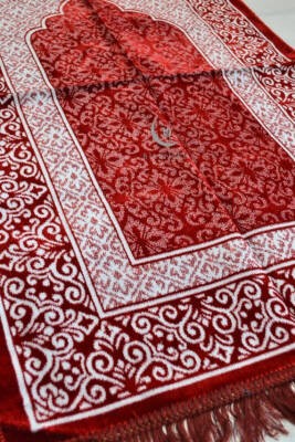 Kadife Seccade - 70x110 cm  - Yumuşak ve Konforlu Kırmızı