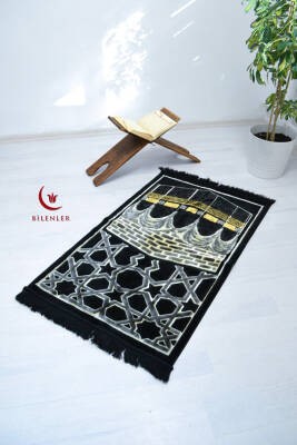 Kabe Desenli Lüks Kadife Dokuma Seccade