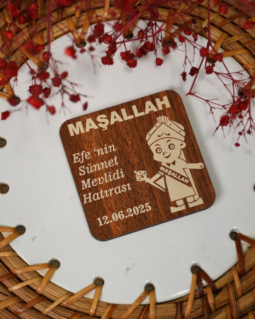 Kişiye Özel Hediyelik Magnet 20 Adet | Hac, Umre, Mevlüt, Düğün, Nişan, Sünnet İçin Dolap Magneti