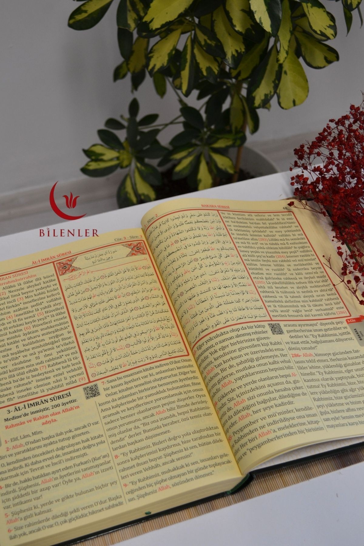 Bilgisayar Hatlı, Renkli, 3 lü Kur'an-ı Kerim Rahle Boy
