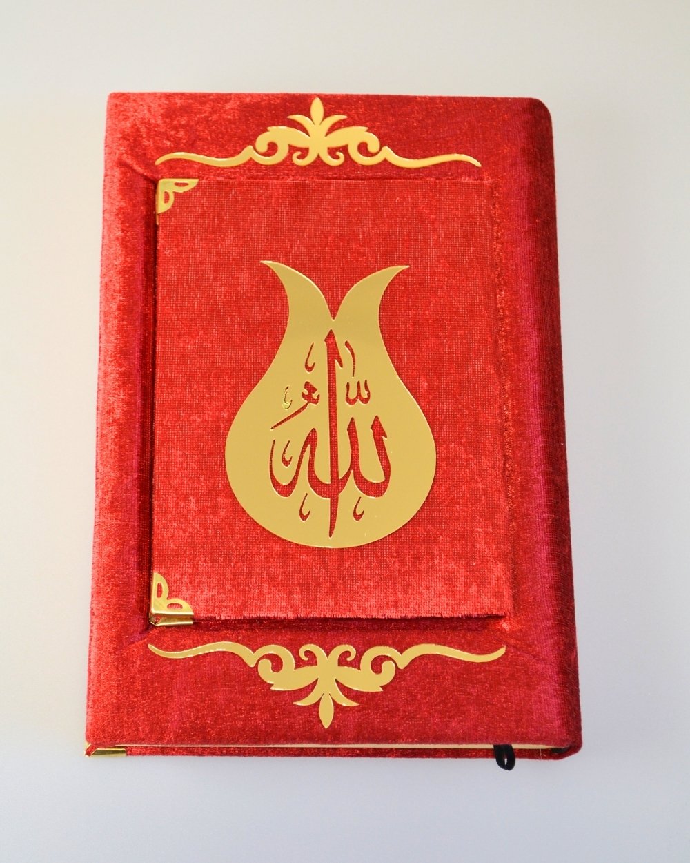 Pleksi Süslemeli Yasinli Kuran-ı Kerim Seti Kırmızı