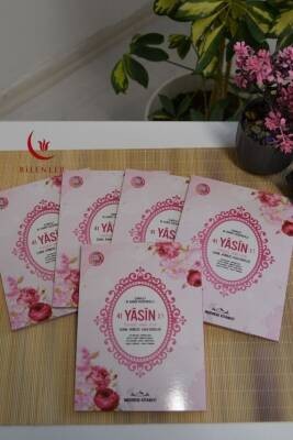 Mevlit Hediyeliği 41 Yasin Bilgisayar Hatlı Türkçe Okunuş Mealli ve Sesli 5 Adet Pembe